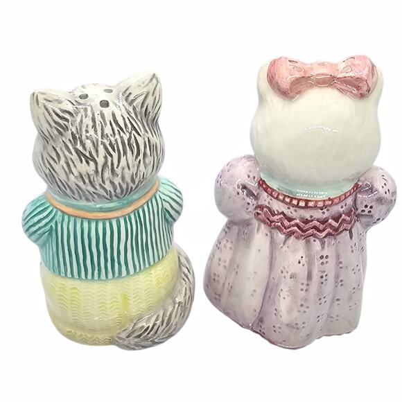 Country Purr-fection Cat Kitten Salt & Pepper Set Avon Vintage 1992 New in Box - Picture 6 of 12